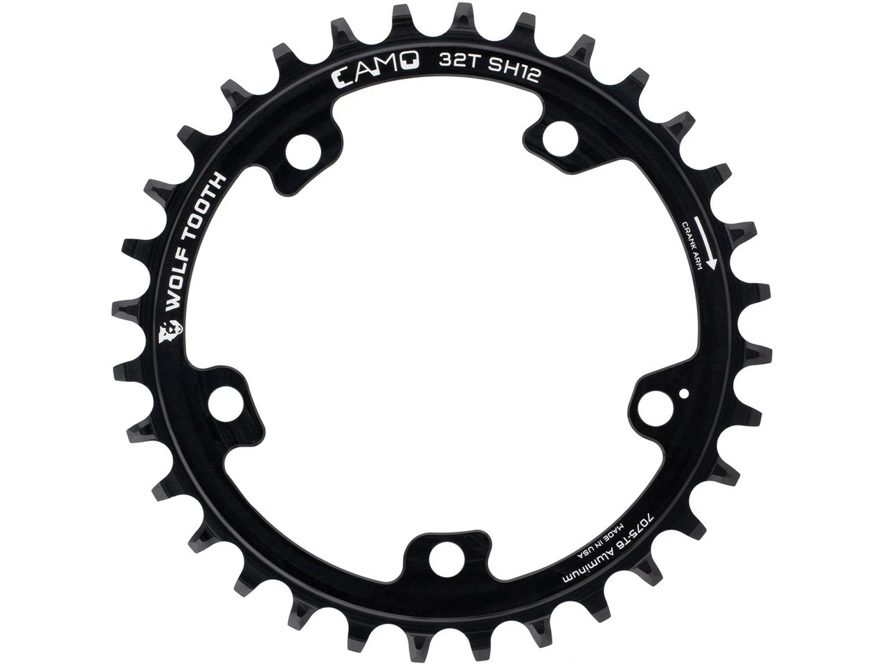 Wolf Tooth Components CAMO Aluminium Round Kettenblatt Für Shimano HG+ 12-fach Kette