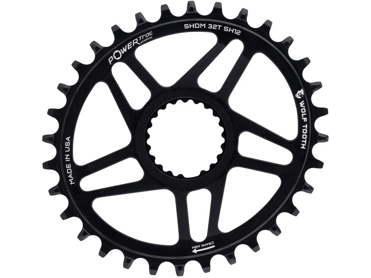 Wolf Tooth Components Elliptical Direct Mount Kettenblatt Shimano Für HG+ 12-fach Kette