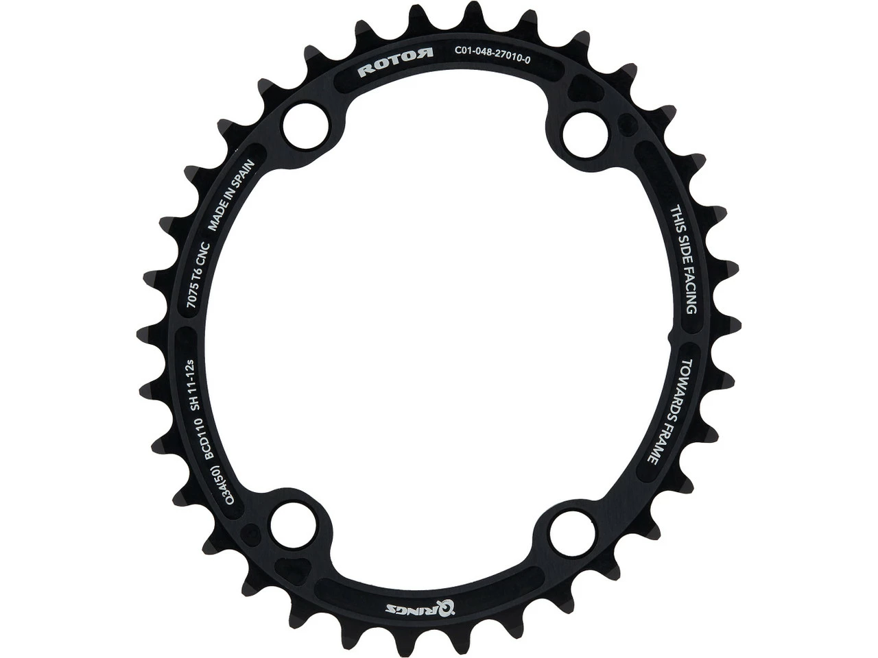 Rotor Kettenblatt Road, 4-Arm, Q-Ring, 110 Mm Lochkreis 11-/12-fach